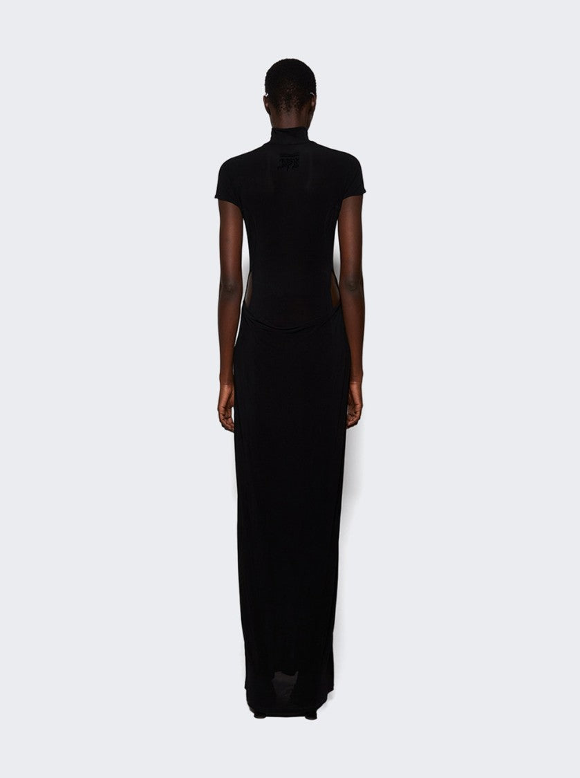 Jean Paul Gaultier Viscose Jersey Long Dress Black
