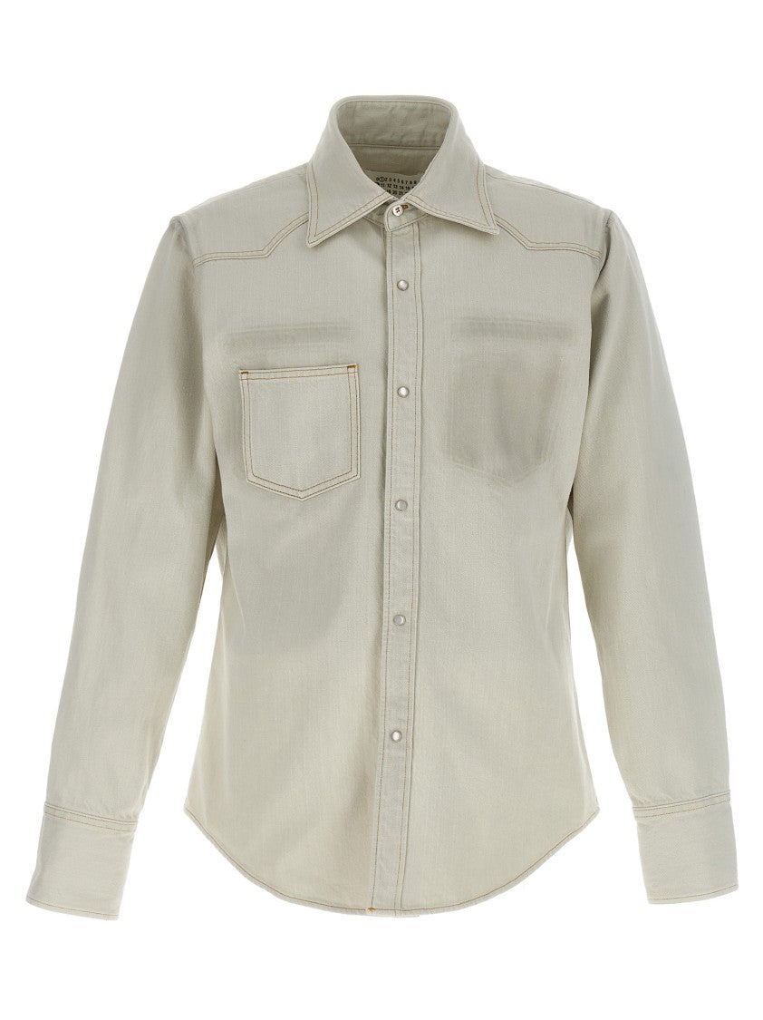 Maison Margiela Tailored Denim Shirt With Button Closure