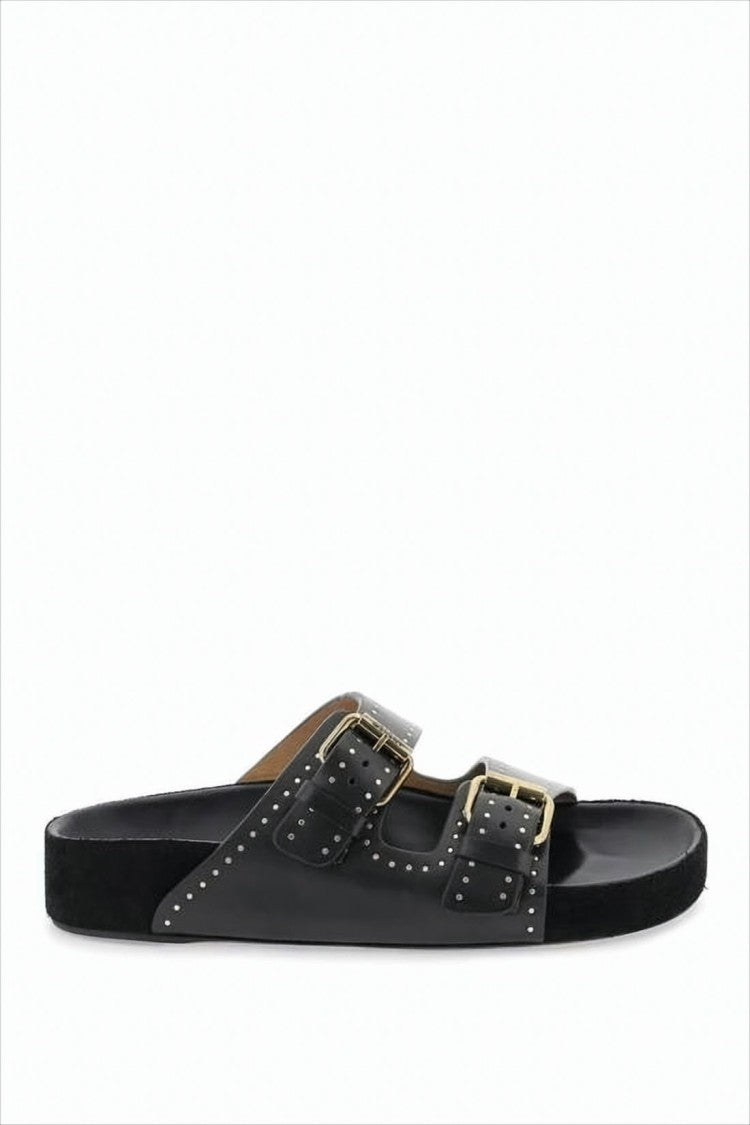 Isabel Marant Black Leather Sandal With Adjustable Straps