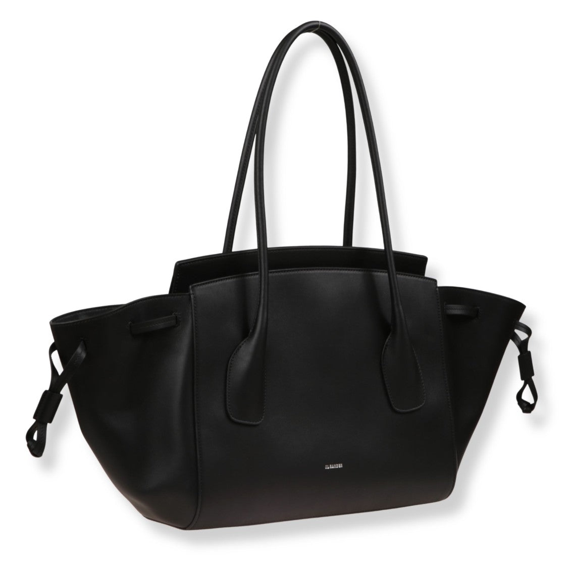Jil Sander Structured Leather Handbag With Drawstring Detail