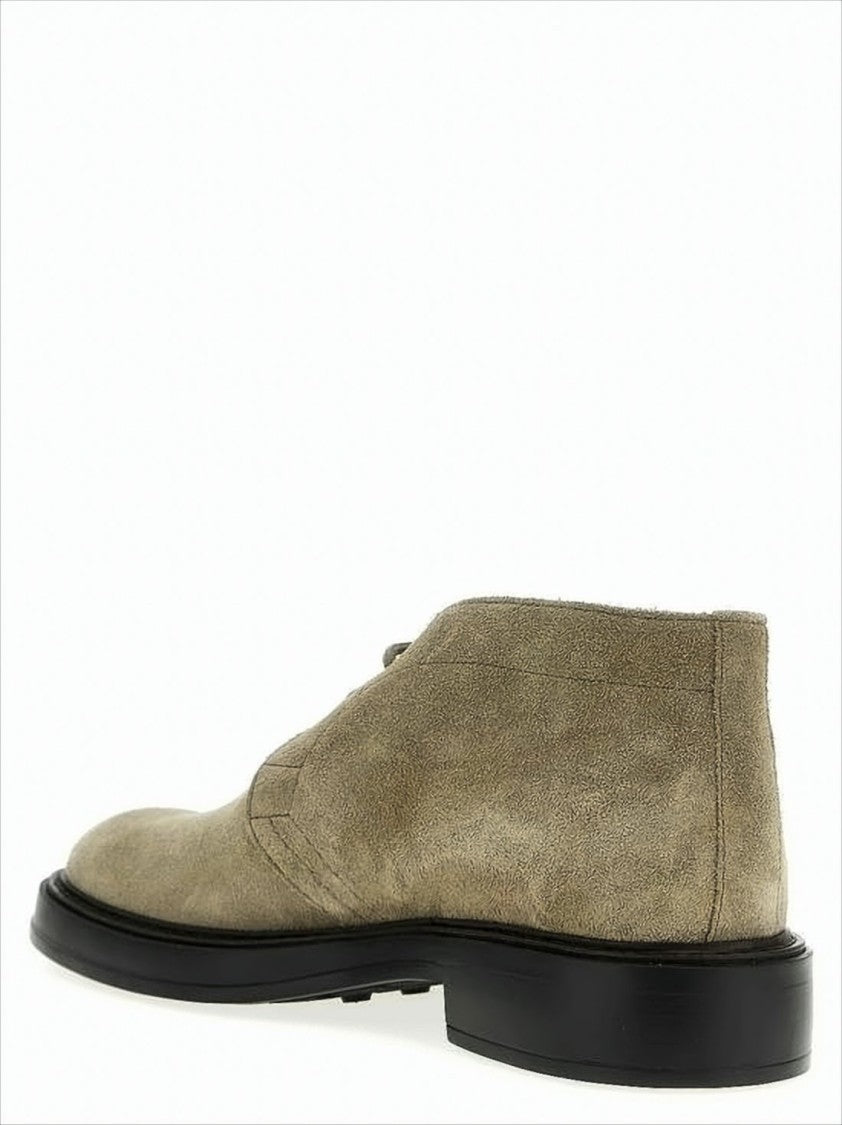 Tod's Suede Ankle Boots With Rubber Sole