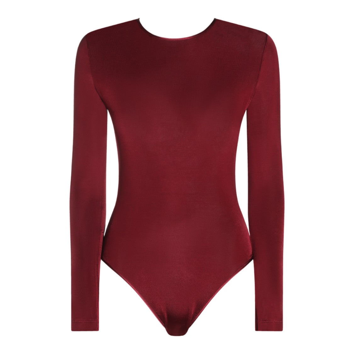 Saint Laurent Burgundy Gold Chain Open-Back Bodysuit