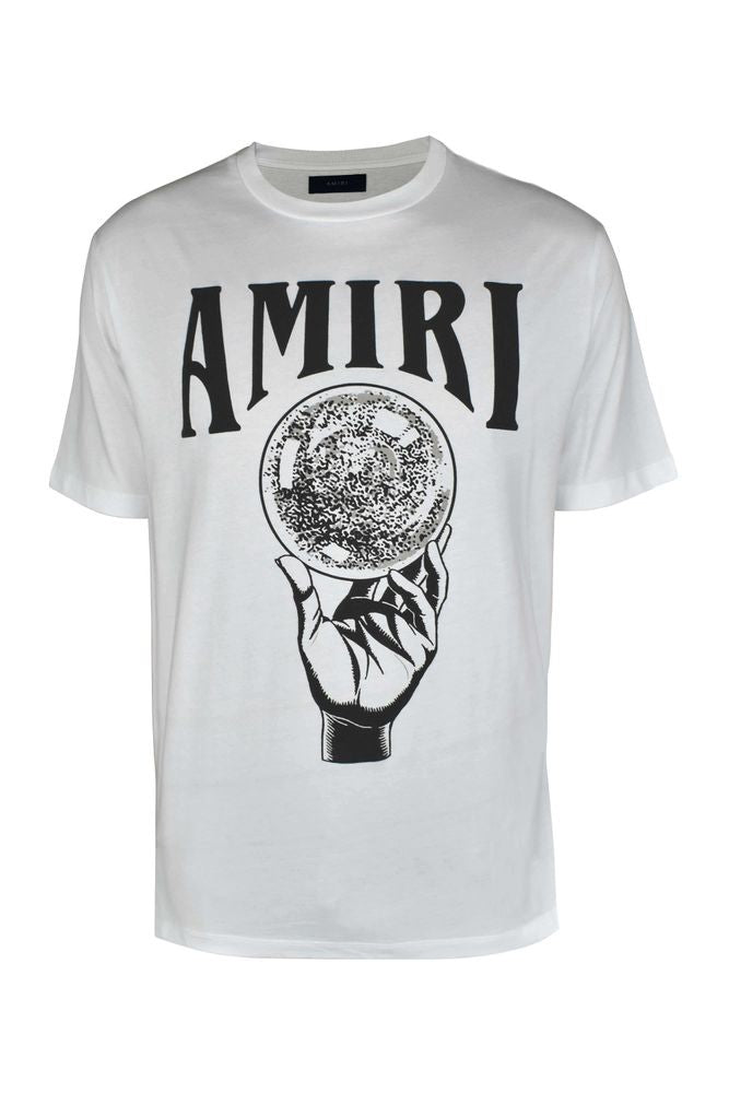 Amiri White Cotton T-Shirt With Graphic Print
