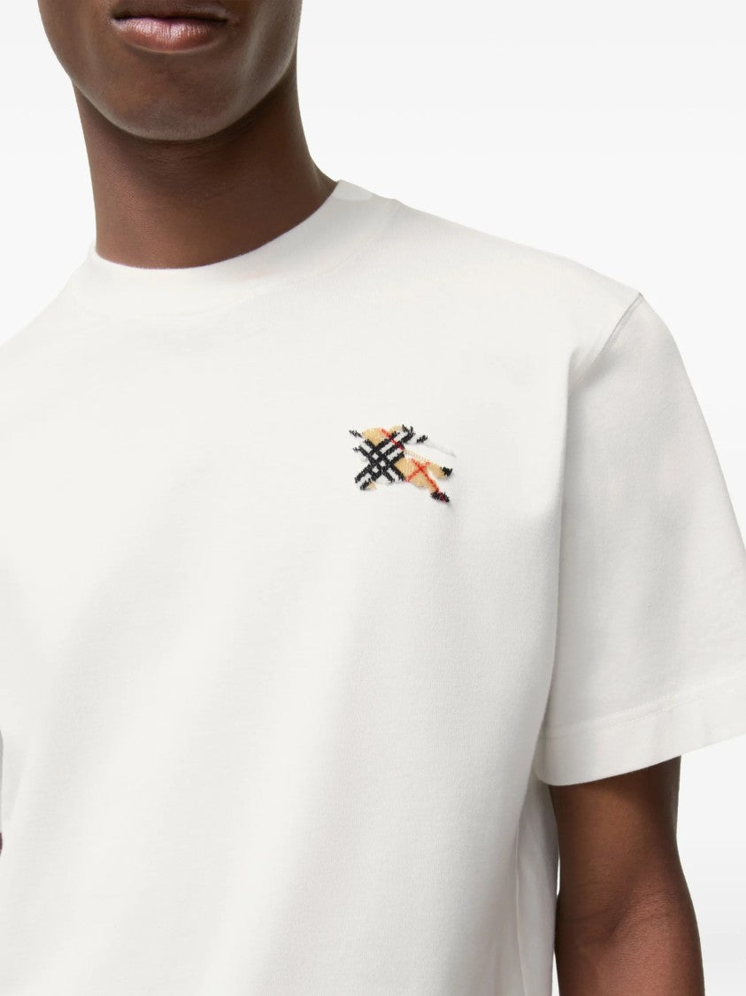 Burberry White Seth Cotton Crewneck T-Shirt