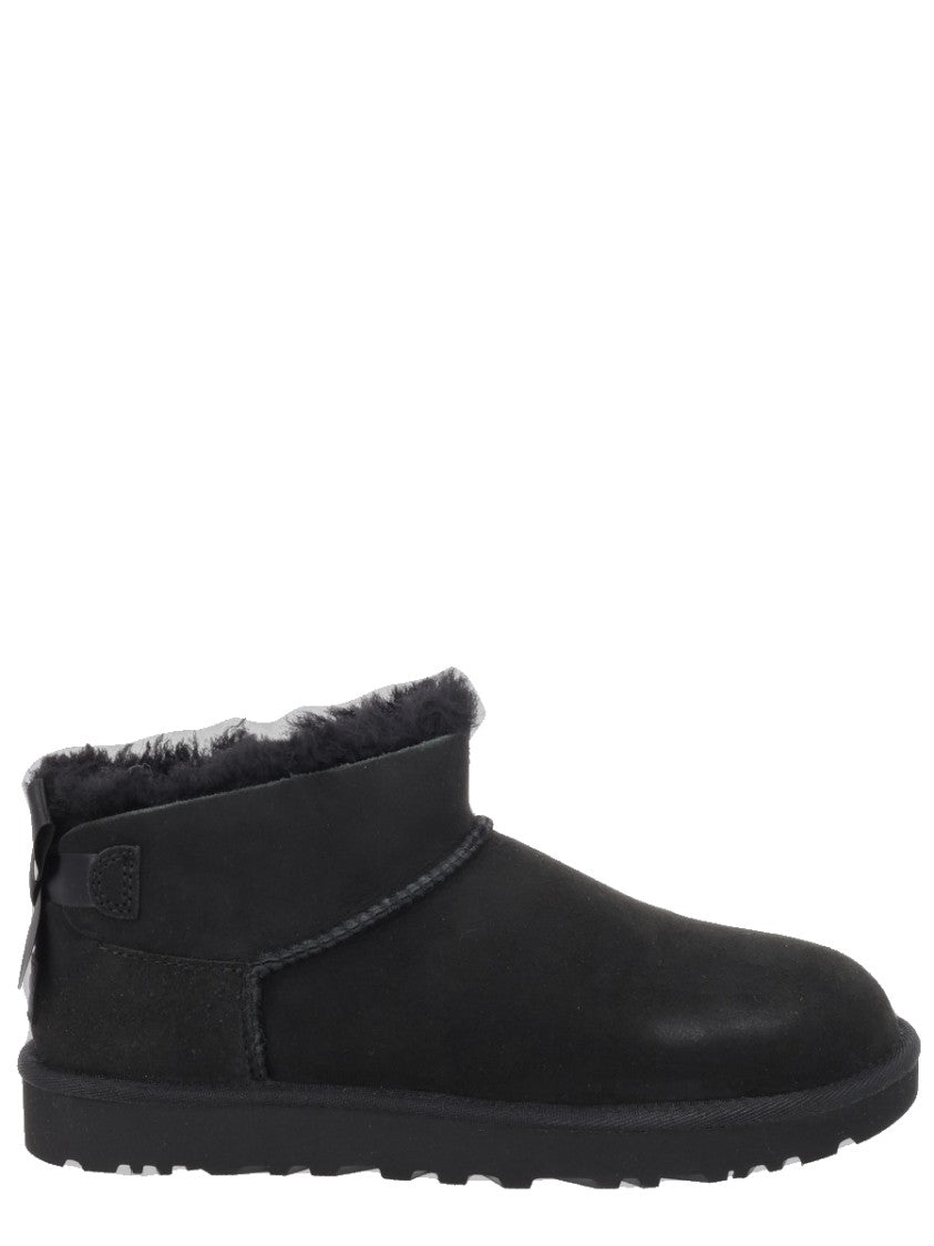 Ugg Black Twinface Leather Ankle Boots