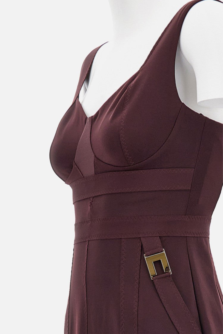 Elisabetta Franchi Fitted Midi Dress With Sweetheart Neckline