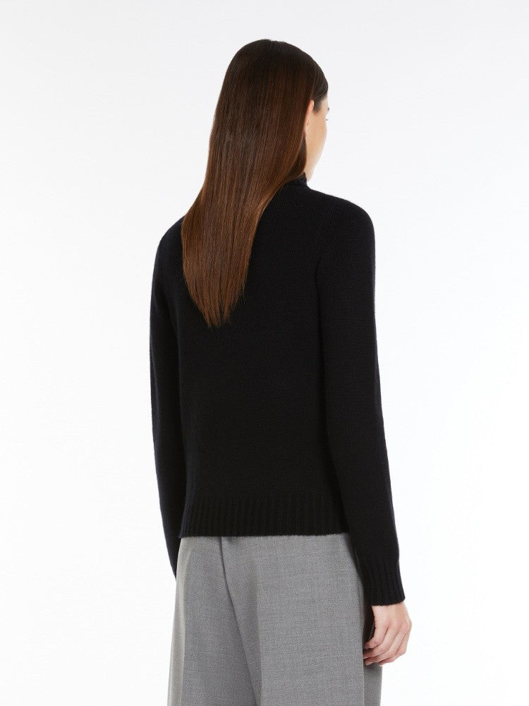 Max Mara Cashmere-Blend Black Jumper With High Neck