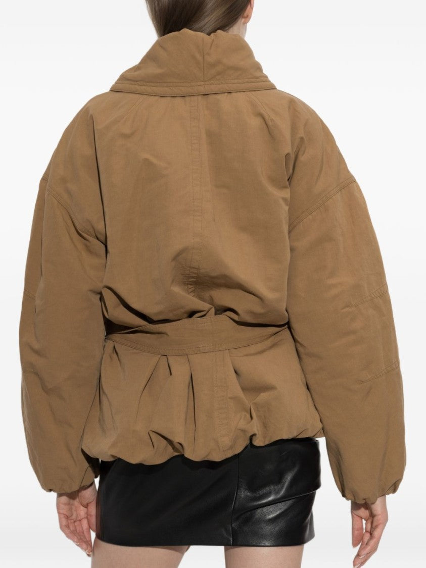 Isabel Marant Brown Short Cinched Waist Voluminous Coat
