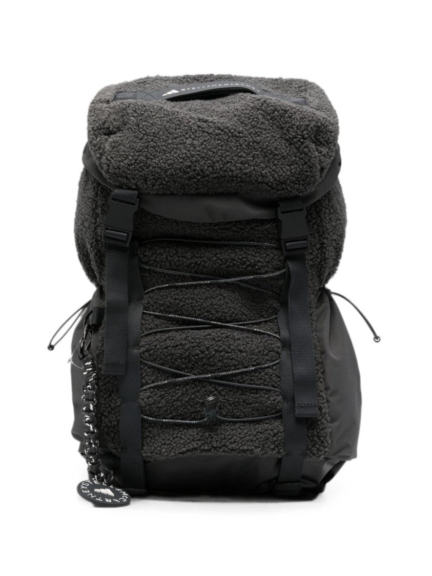 Adidas By Stella Mccartney Black Fabric Textured Backpack