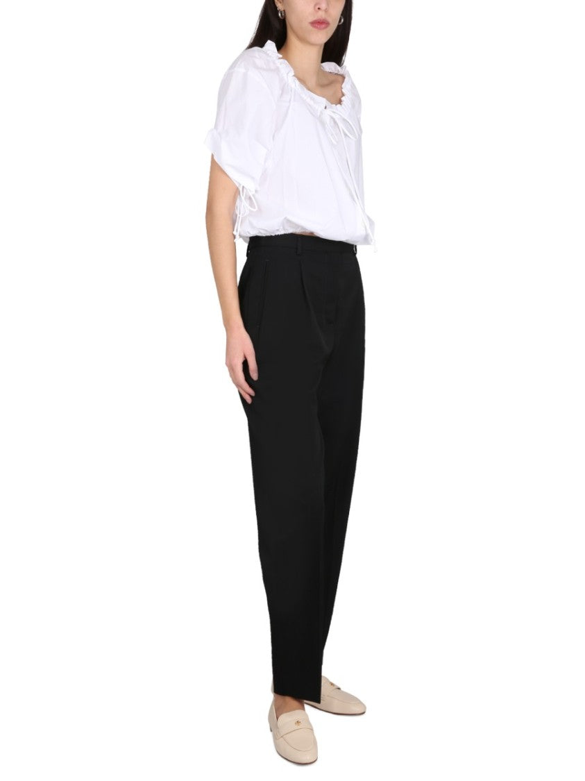 Tory Burch Tailored Black Wool Pants With Concealed Closure