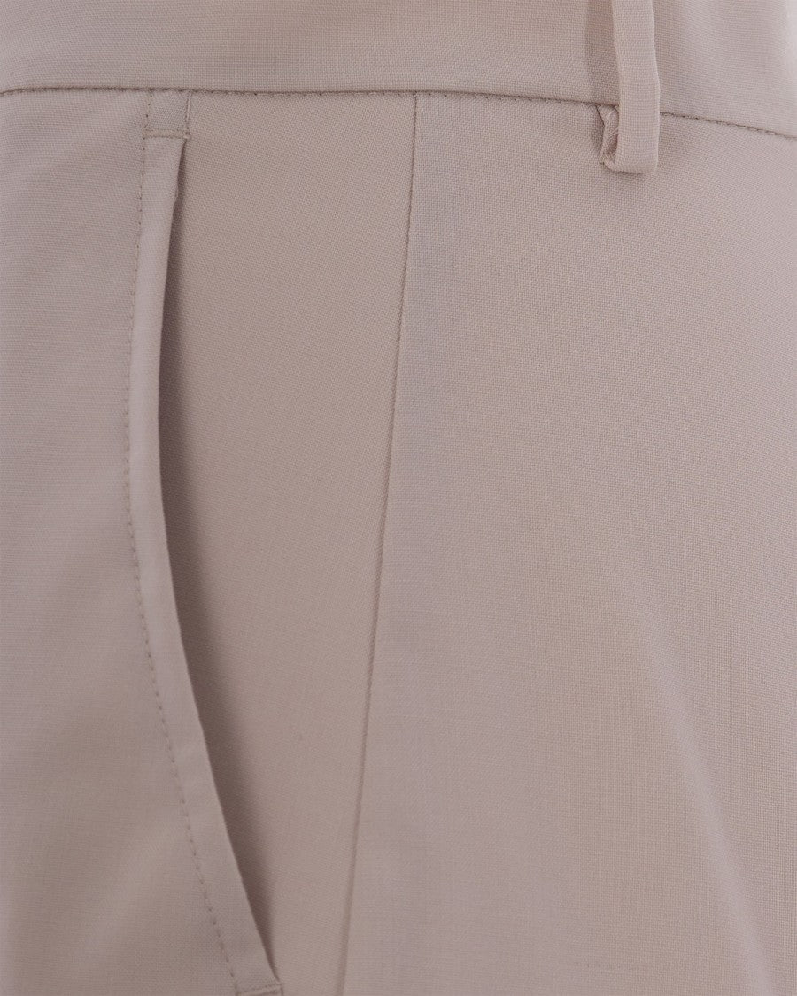 Max Mara Sand Wool Chinos