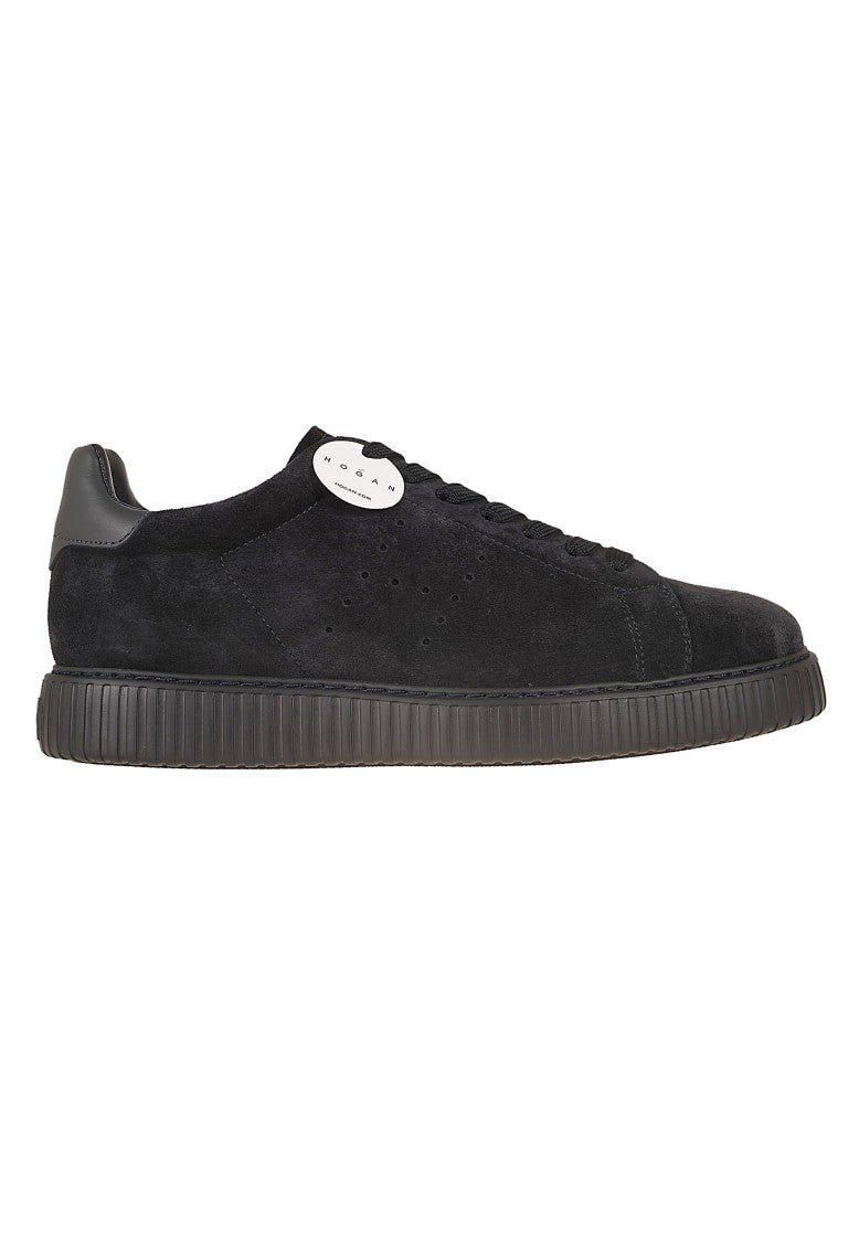 Hogan Brown H-Stripes Suede Platform Sneakers