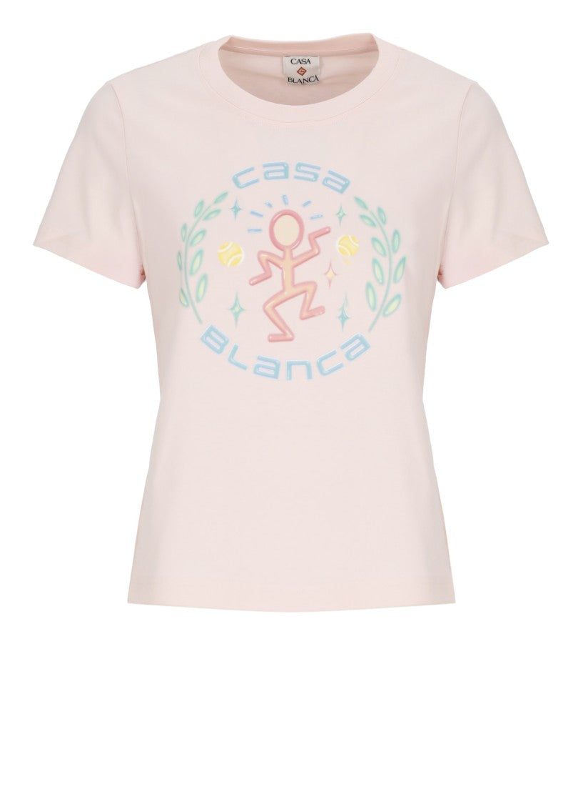 Casablanca Pink Dance Joy Cotton T-Shirt