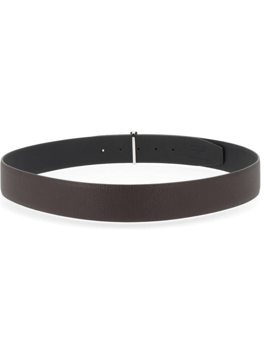Tom Ford T Buckle Narrow Brown Calf Leather Belt