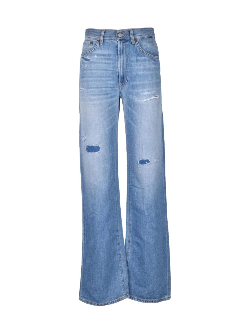 Dondup Mabel Light Blue High-Waisted Wide-Leg Jeans