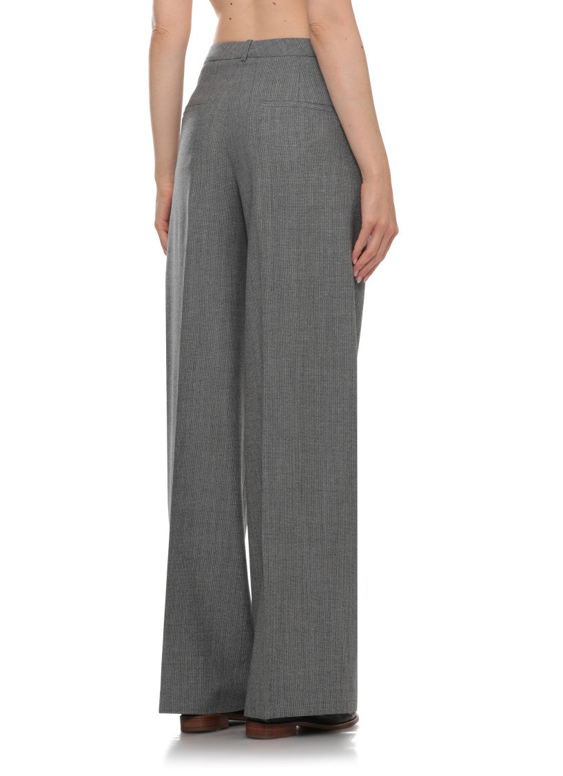 Peserico Wide-Leg Glitter Fabric Pants With Textured Design