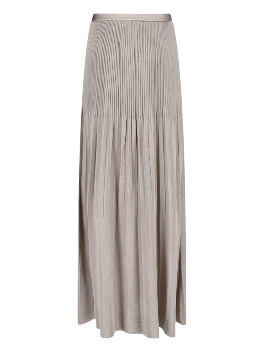 Giorgio Armani Pleated Maxi Skirt Grey