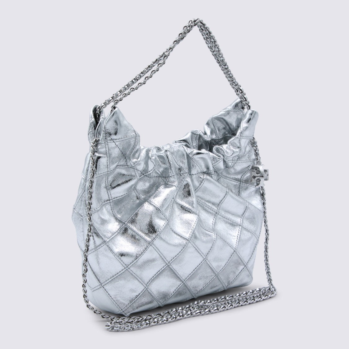 Tory Burch Silver Leather Crossbody Bag
