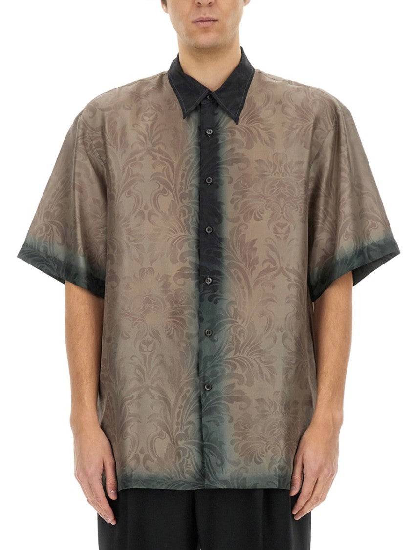 Dries Van Noten Classic Button-Down Silk Shirt With Pointed Collar