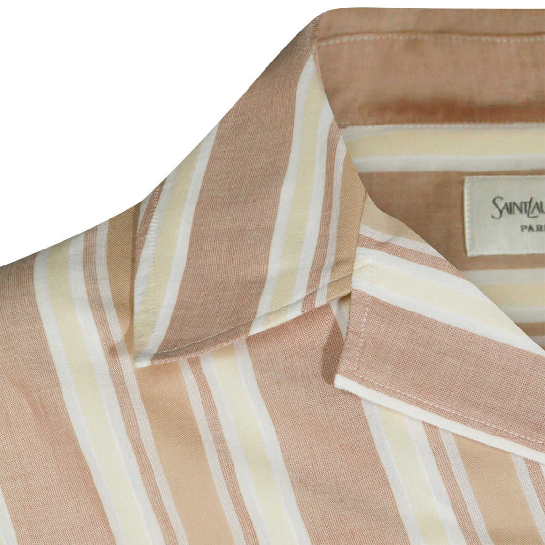 Saint Laurent Beige Cotton Striped Casual Shirt