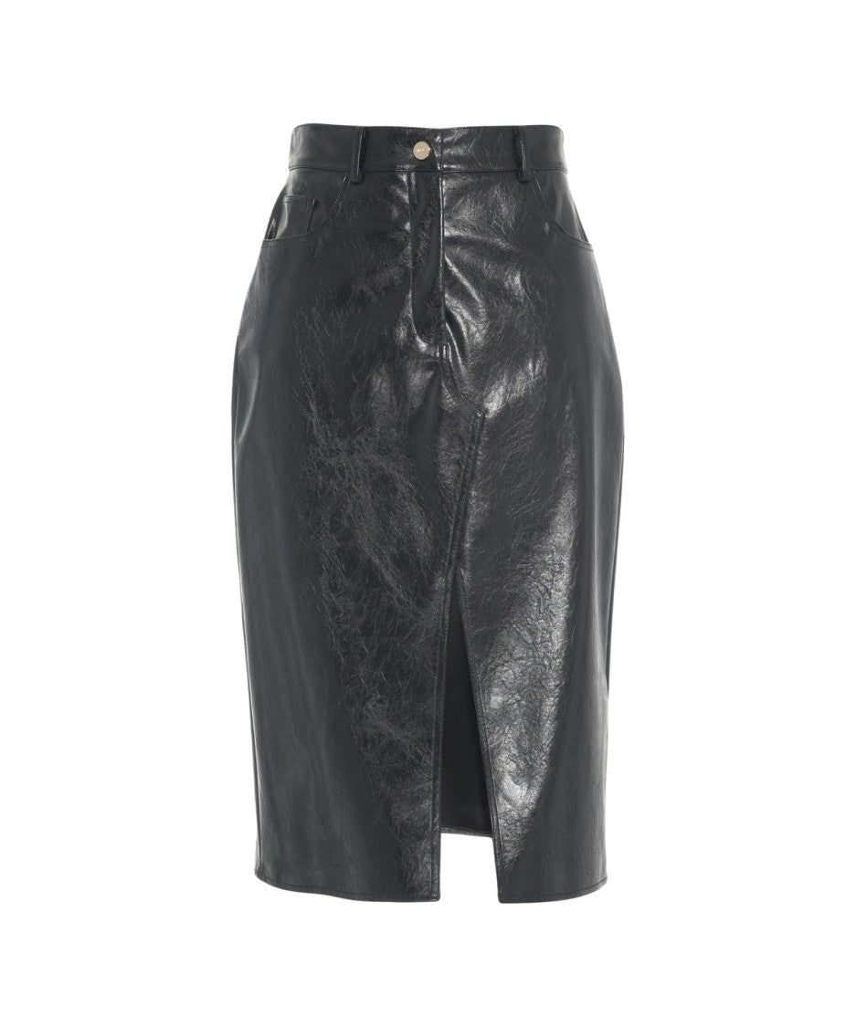 Liu Jo Faux Leather Midi Skirt