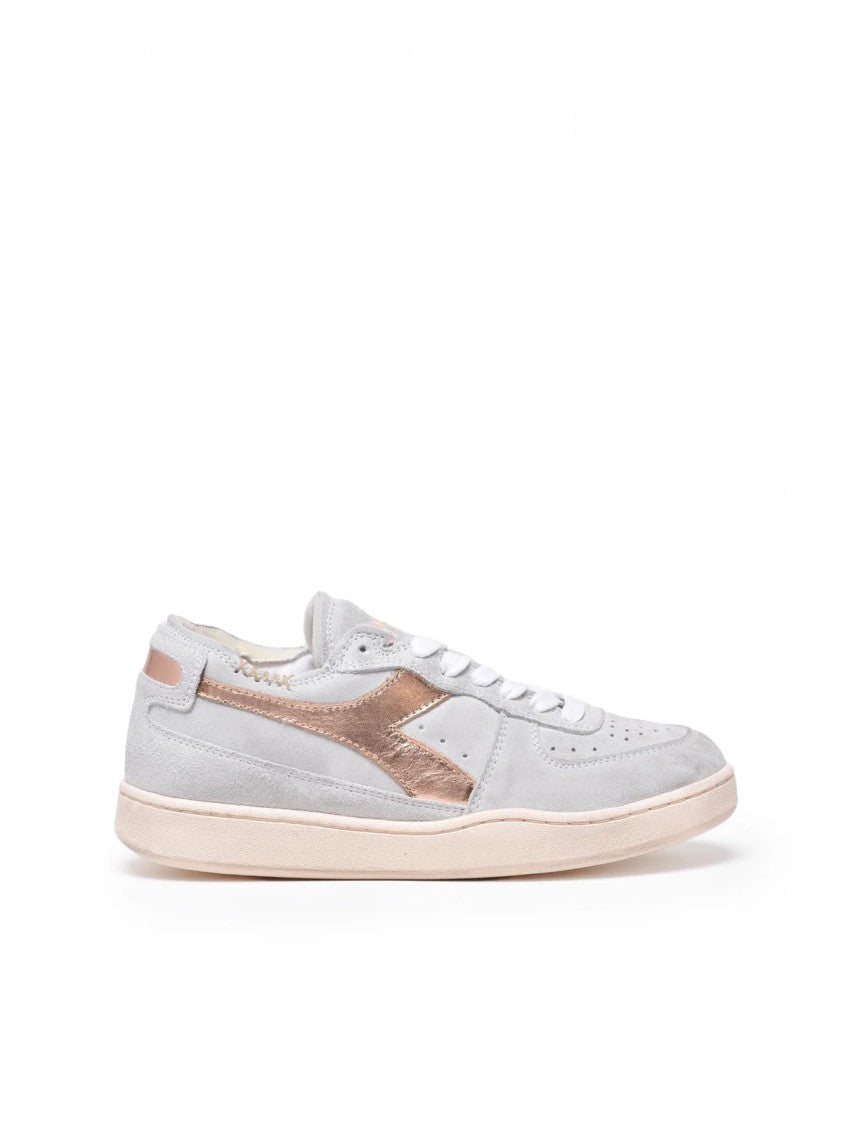 Diadora Heritage Light Blue Leather Suede Basket Sneakers