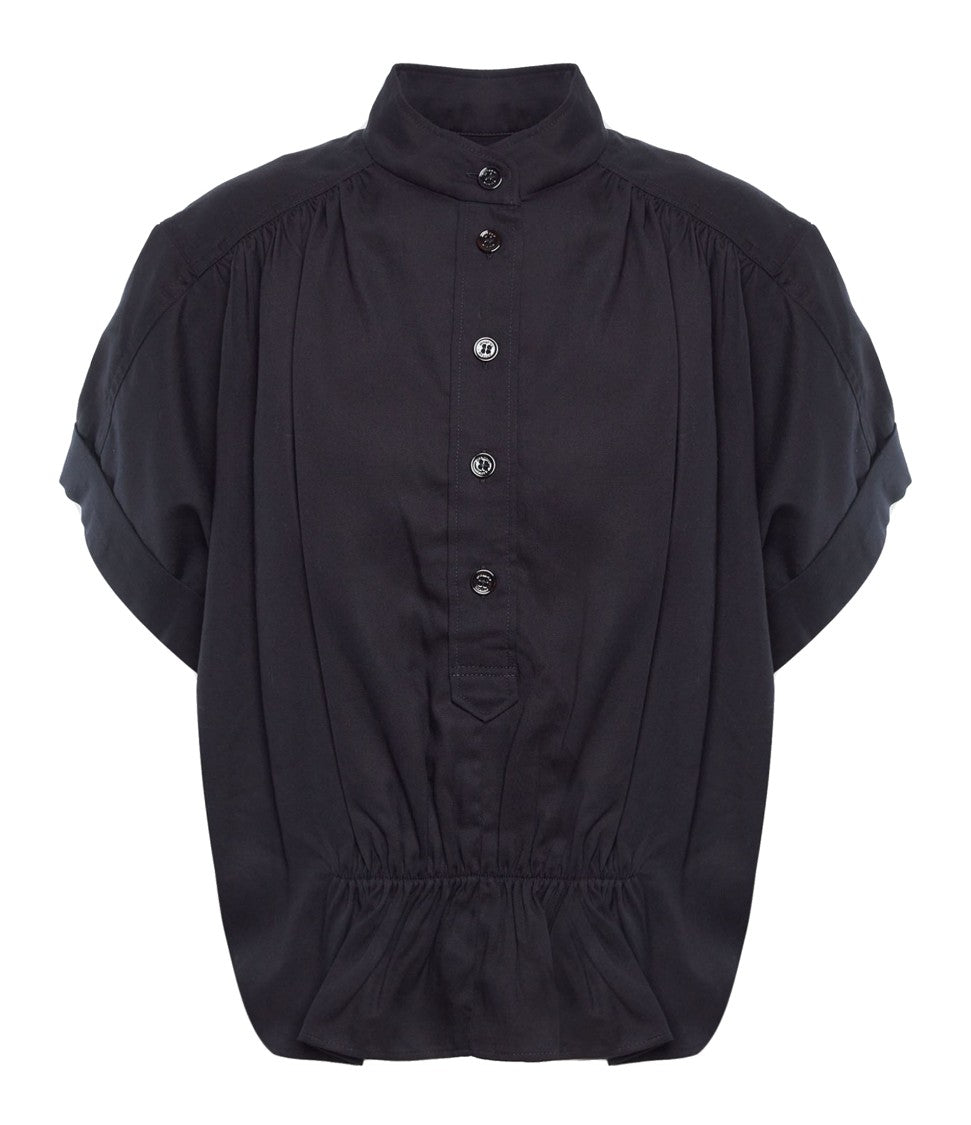 Isabel Marant Short-Sleeved Blouse With High Neckline And Peplum Hem
