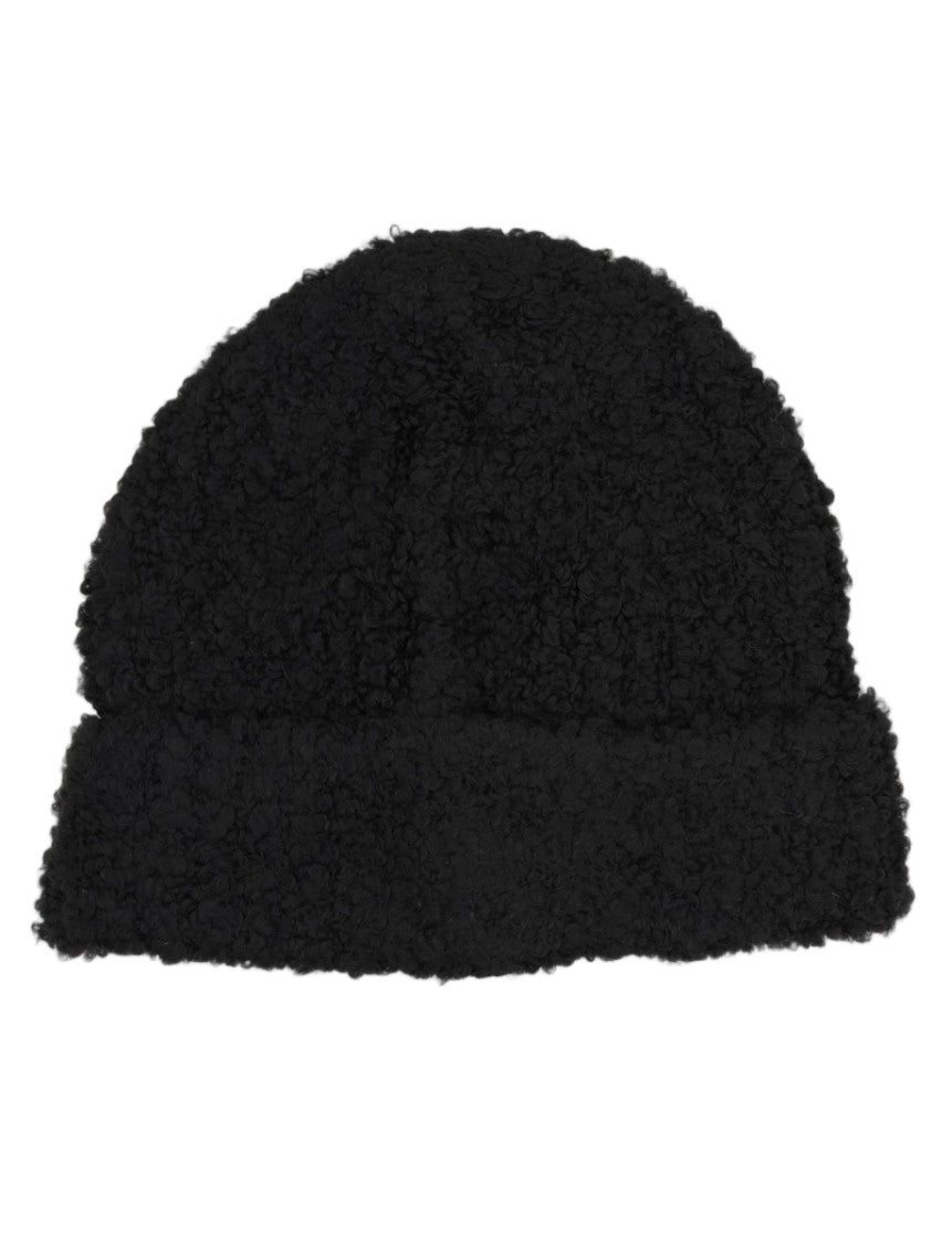 Mm6 By Maison Margiela Black Textured Beanie Hat