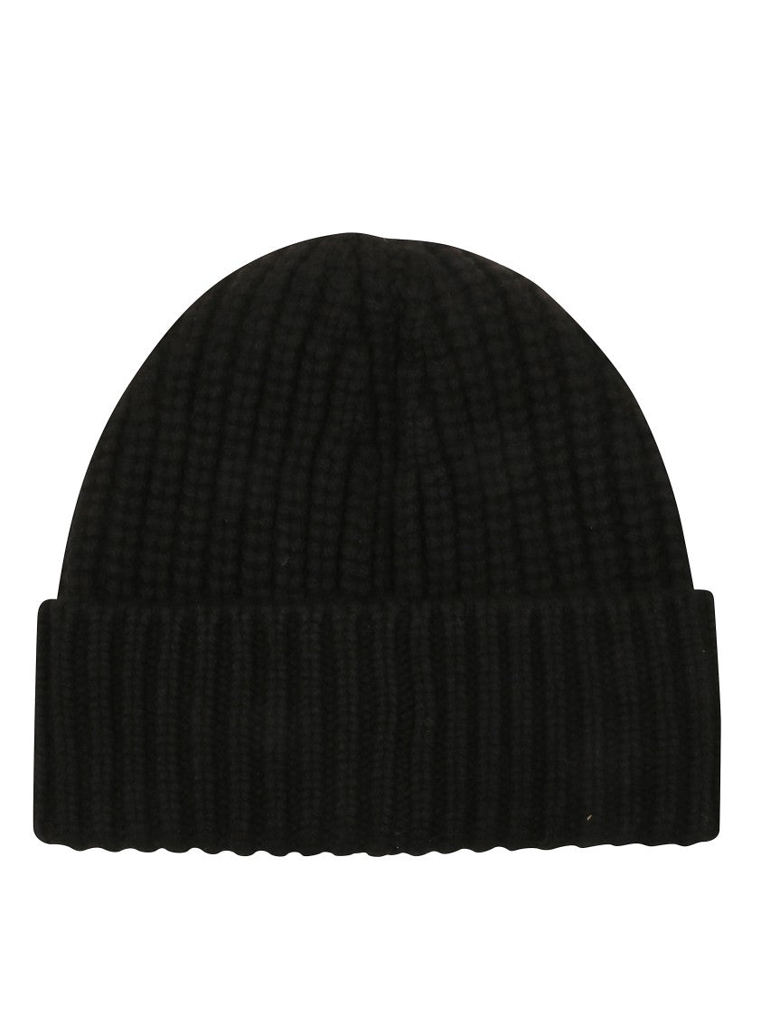 Moncler Classic Black Hat With Rounded Crown