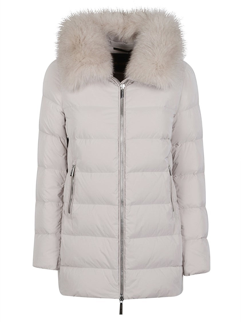 Moorer Dorado-Fur-Os Polyamide-Blend Fur-Trim Hooded Down Coat