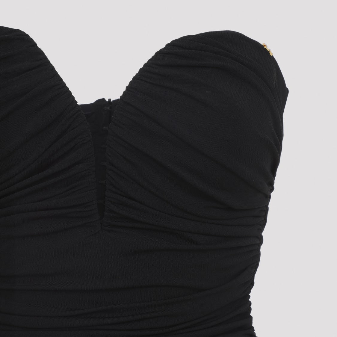 Elisabetta Franchi Black Draped Mini Dress