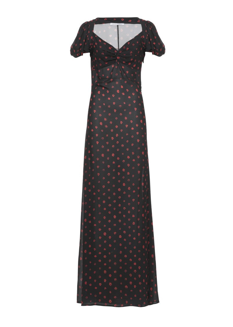 Mar De Margaritas Maxi Floral Dress With V-Neckline And Balloon Sleeves