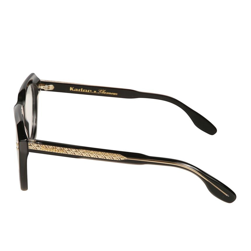 Kador Gloria Glamour Geometric Black Frame Eyeglasses With Gold Detailing