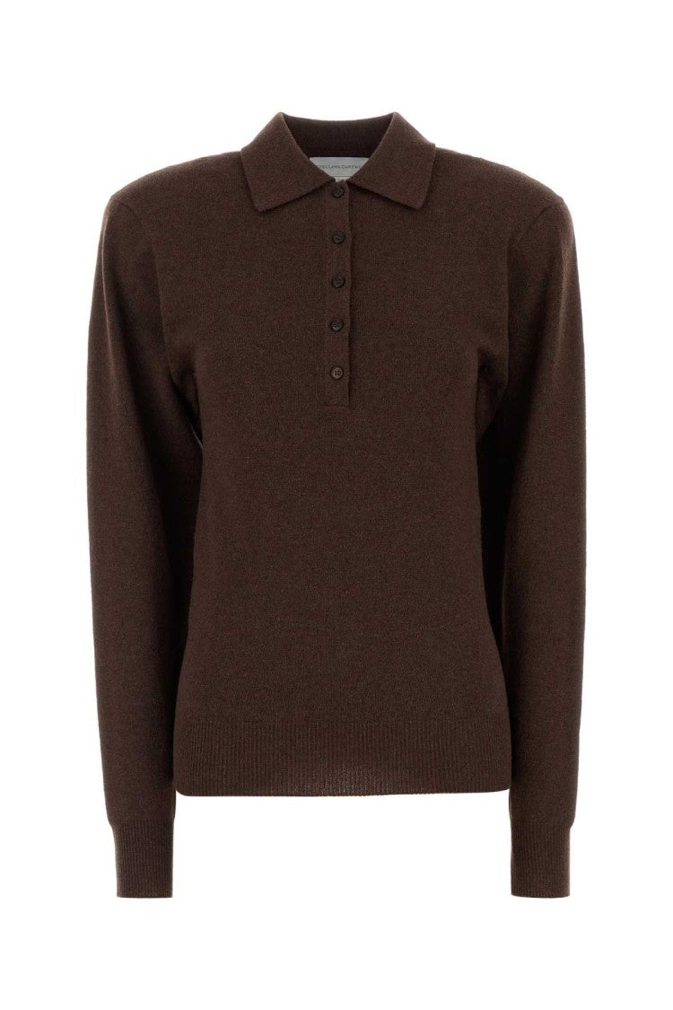 Stella Mccartney Brown Cashmere Blend Polo Shirt
