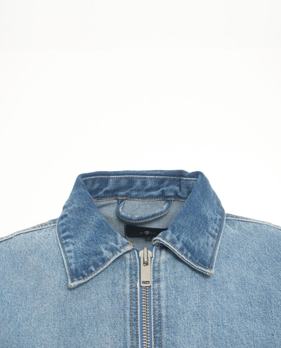 7 For All Mankind Denim Jacket With Full Zipper