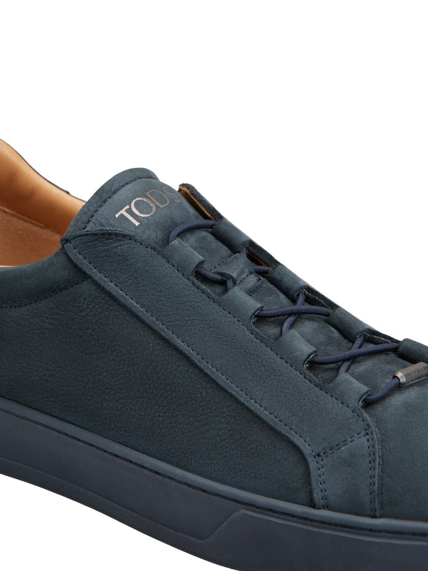 Tod's Blue Minimalist Nubuck Sneakers