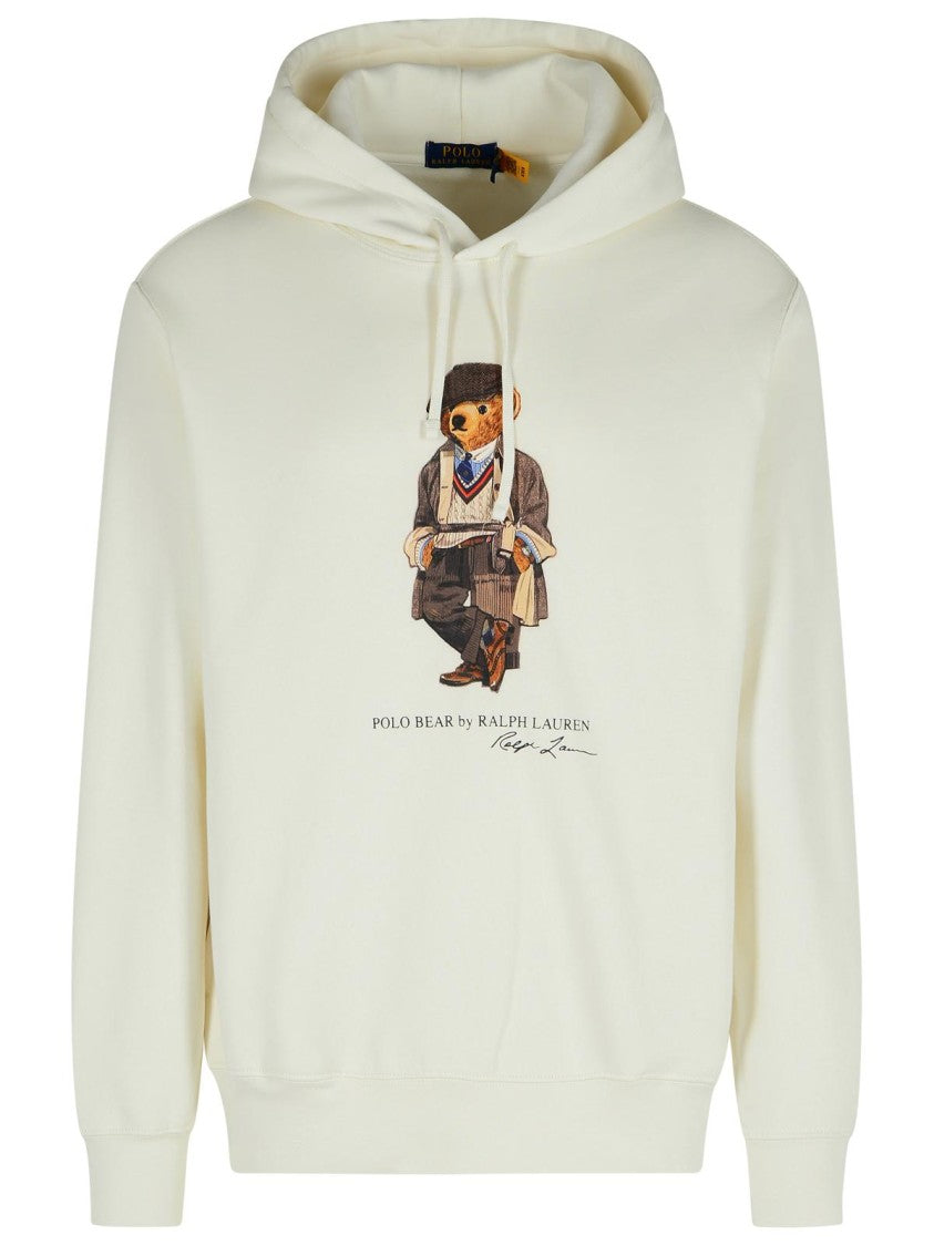 Polo Ralph Lauren Bear Sweatshirt In White Cotton Blend
