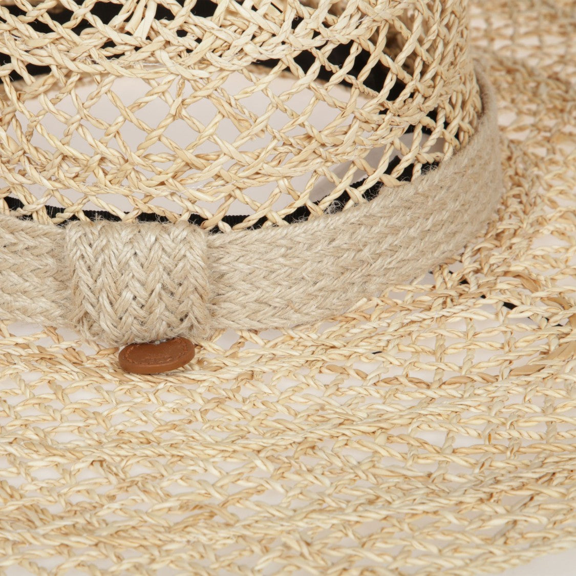 Catarzi Wide-Brimmed Hat With Rustic Woven Band