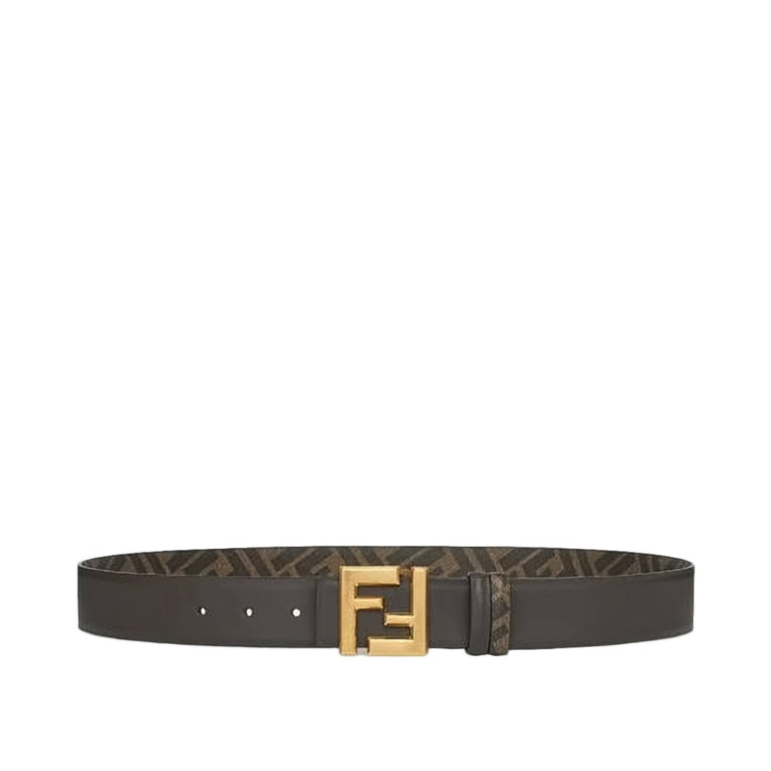 Fendi Reversible Calf Leather Belt With Signature Monogram