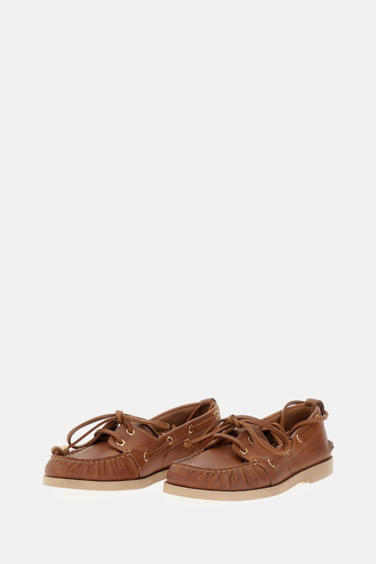 Golden Goose Brown Leather Boat Loafer