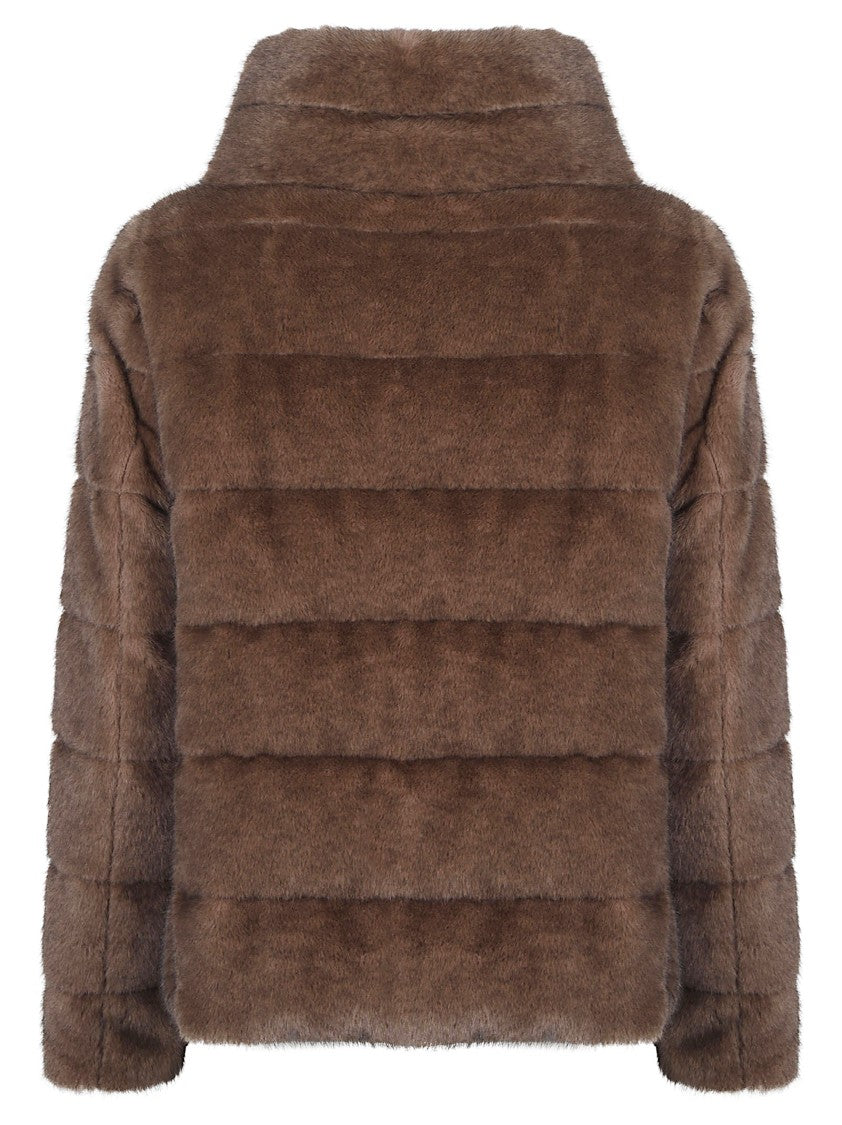 Herno Faux Fur Cape Polyester Down Jacket