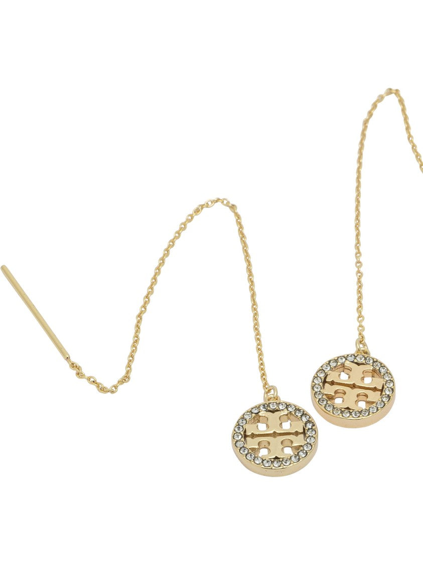 Tory Burch Gold-Tone Chain Earrings With Geometric Pendants