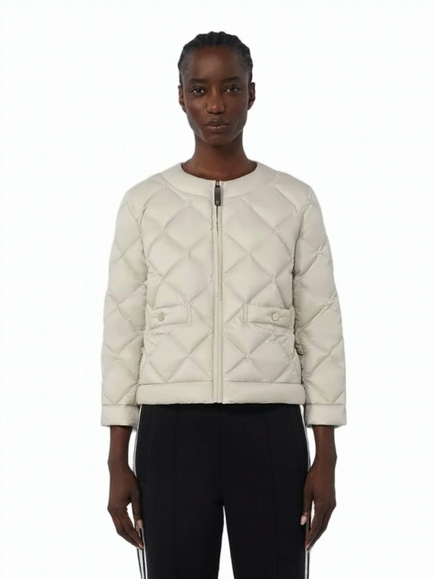 Max Mara Cropped Diamond-Stitch Padded Jacket With Flap Pockets
