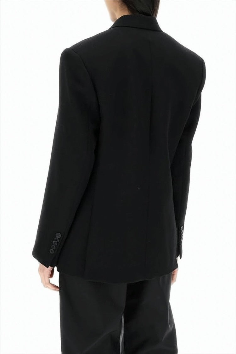 Wardrobe.Nyc Tailored Black Double-Breasted Suit Jacket With Structured Silhouette