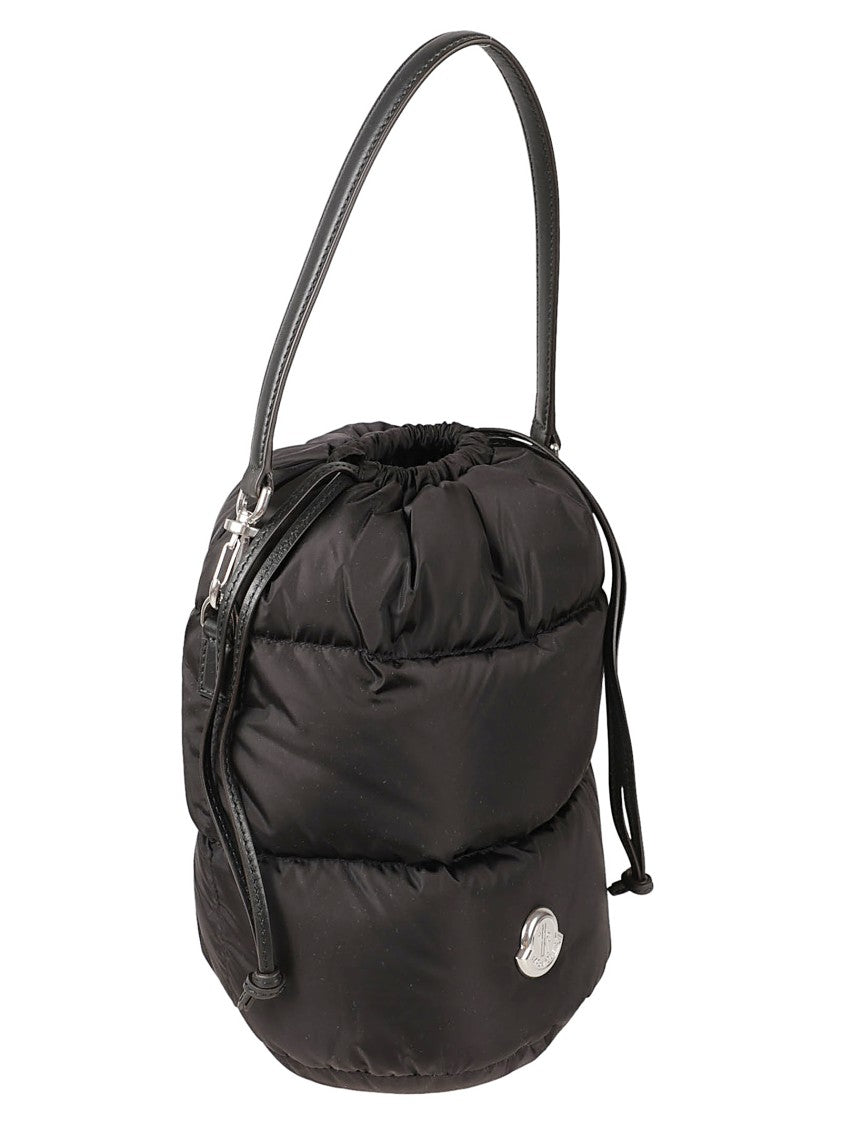 Moncler Quilted Bucket Bag With Drawstring Closure And Leather Strap