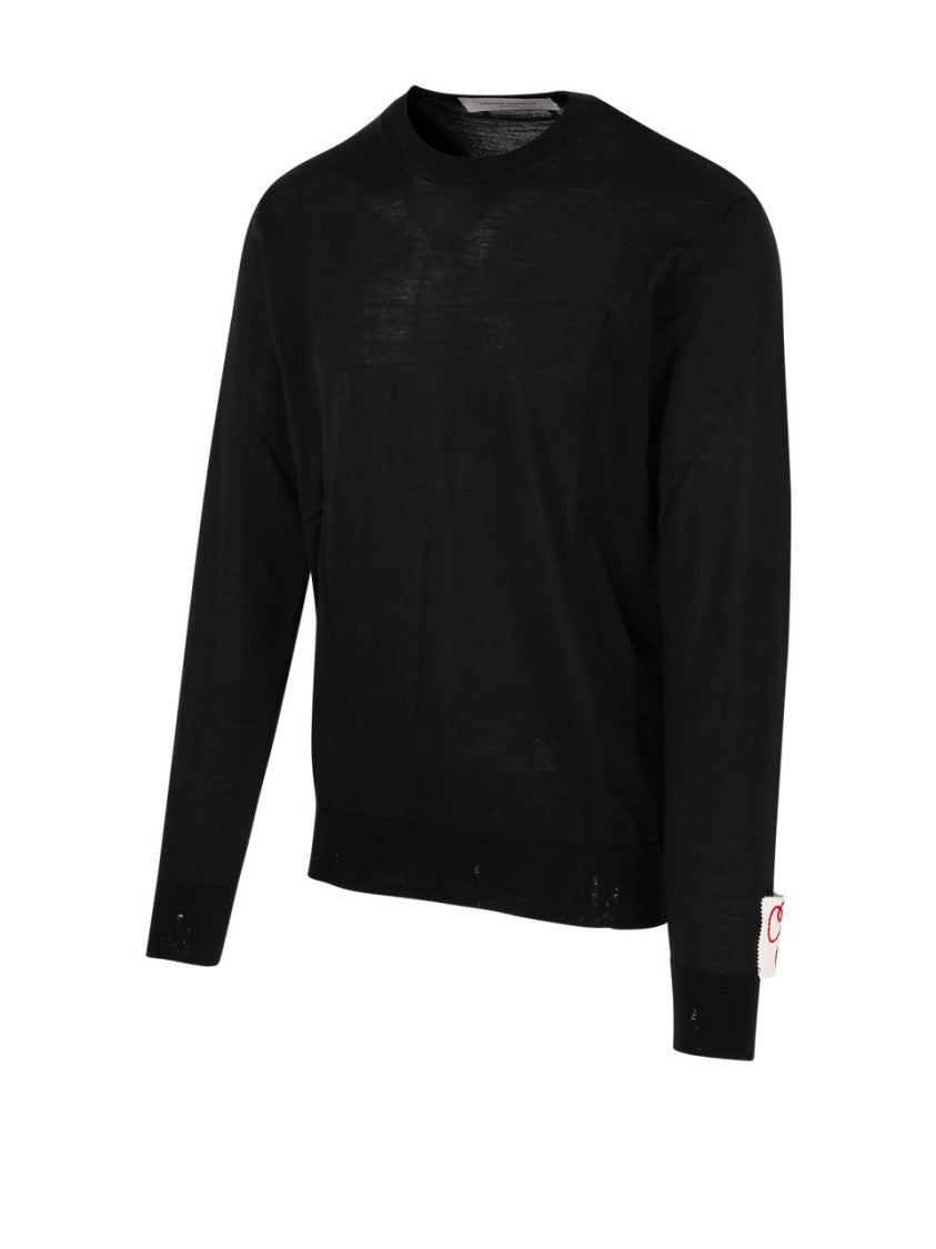 Golden Goose Crew Neck Knit Sweater In Fine Merino Wool