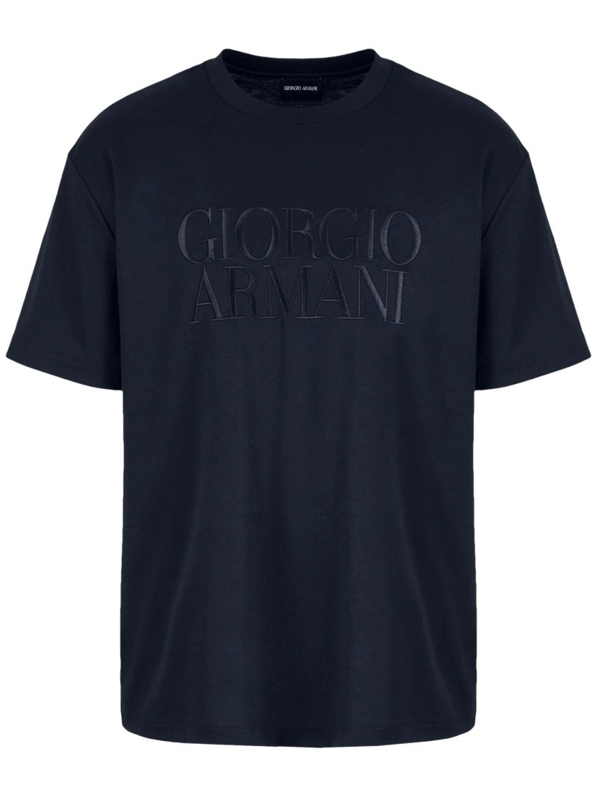 Giorgio Armani Embossed Logo Short Sleeve T-Shirt