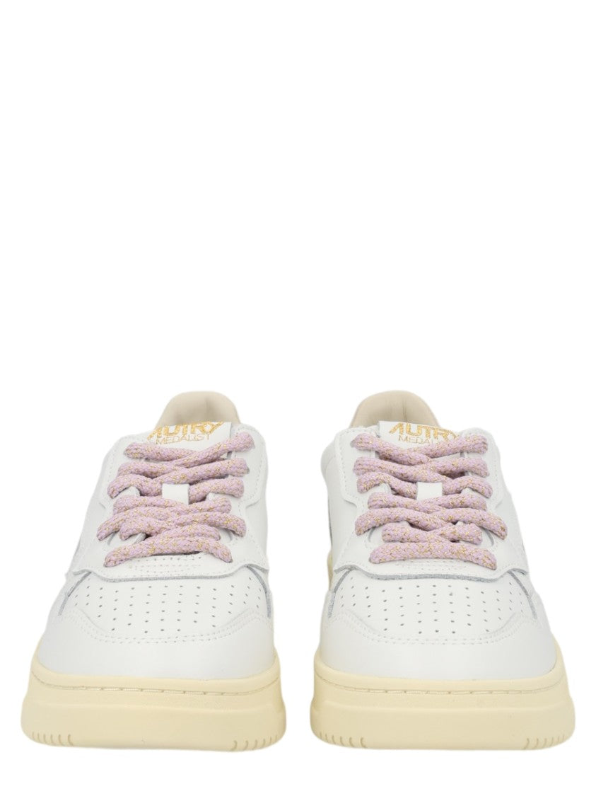 Autry White Medalist Low Leather Suede Sneakers