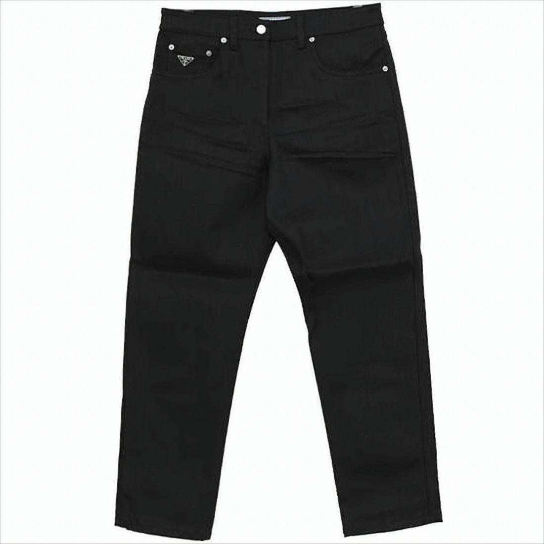 Prada Tailored High-Waist Denim Pants With Classic Five-Pocket Styling