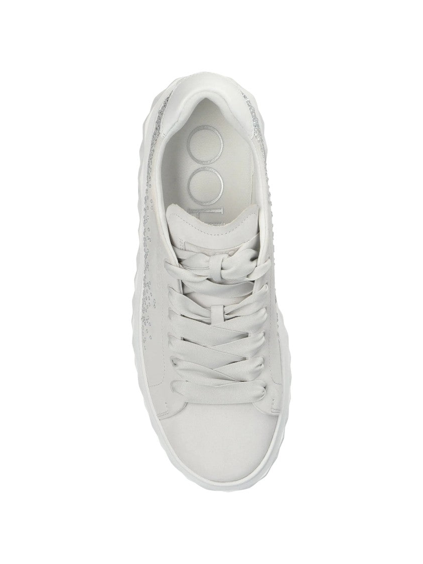 Jimmy Choo Diamond Light Maxi White Nappa Leather Sneakers